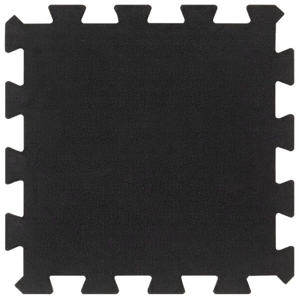 vidaXL Rubber Floor Tiles 4 pcs Black 0.63" 11.8"x11.8"