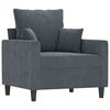 vidaXL Sofa Chair With Footstool Dark Grey