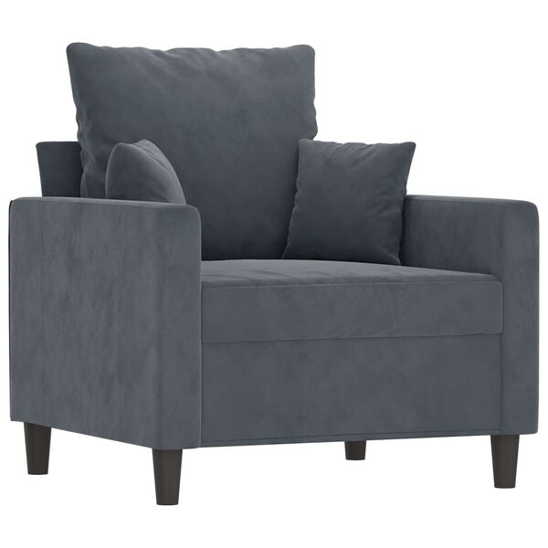 vidaXL Sofa Chair With Footstool Dark Grey