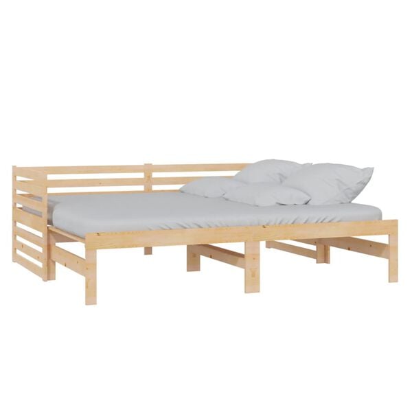 vidaXL Day Bed Natural Wood Solid Pinewood 2x