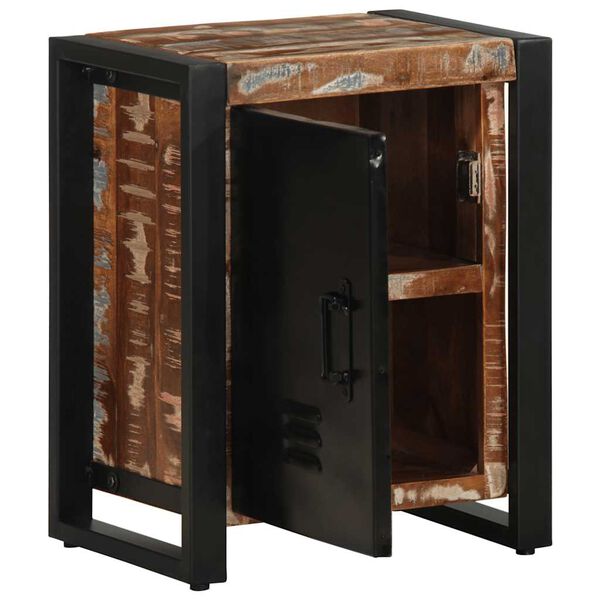 vidaXL Bedside Cabinet Set of 2 Multicolor Solid Mango Wood, Iron Small