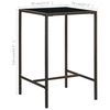 vidaXL Garden Bar Set Brown PE Rattan, Powder-Coated Steel, Tempered Glass