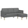 vidaXL Sofa Set Dark Grey 68.11 x 51.57 x 26.38 in Polyester