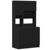 vidaXL Kitchen Cabinet Black 37.4"x19.7"x70.9" Engineered Wood