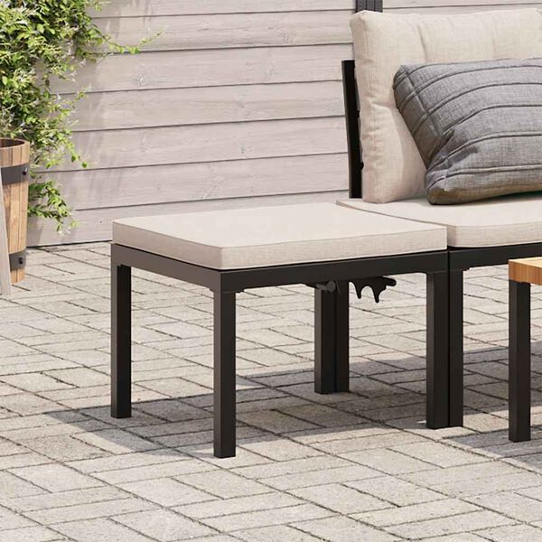 vidaXL Garden Stool Black, Taupe