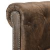 vidaXL Sofa Brown Faux leather, Wood Large
