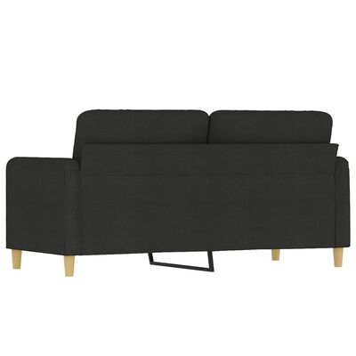 Back view of dark gray sofa showing armrest, back cushions, and pull-out metal mechanism