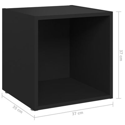 vidaXL 5 Piece TV Cabinet Set Black Engineered Wood