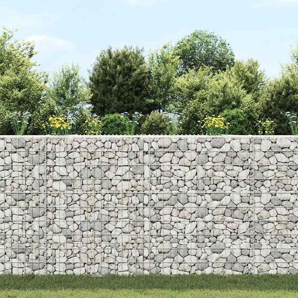 vidaXL Gabion Raised Bed Silver Galvanized Steel 59.1 x 7.9 x 39.4 in