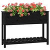 vidaXL Planter Black Solid pine wood Medium Wooden Planter Rectangular