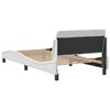 vidaXL Bed Frame White Faux leather, metal, plywood, engineered wood