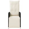 vidaXL Reclining Garden Chair Set of 2 Black, Cream White