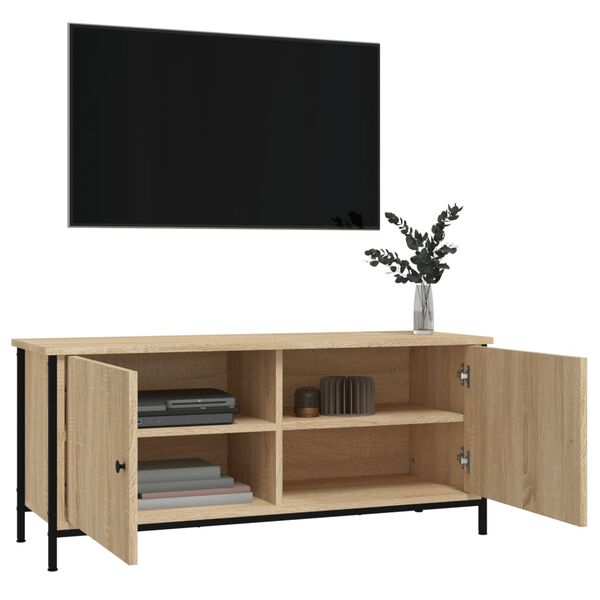 vidaXL TV Cabinet Sonoma Oak Engineered wood, steel Medium TV Cabinet
