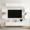 vidaXL 8 Piece TV Stand Set White Engineered Wood