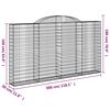 vidaXL Arched Gabion Baskets 4 pcs 118.1x11.8x160/180" Galvanised Iron