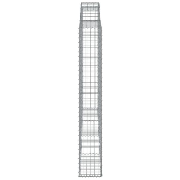 vidaXL Arched Gabion Basket 118.1x11.8x200/220" Galvanised Iron