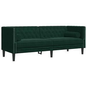 vidaXL Chesterfield Sofa Dark Green