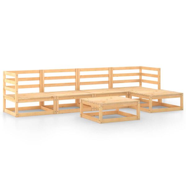 vidaXL Garden Lounge Set Natural Pine Solid pinewood Large Modular