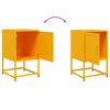 vidaXL Bedside Cabinet Mustard Yellow Steel Medium Bedside Cabinet