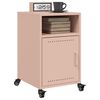 vidaXL Bedside Cabinet Set of 2 Pink Cold-rolled steel Small