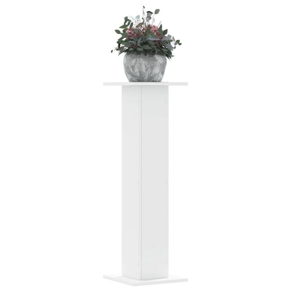 vidaXL Plant Stand White Engineered wood Large Plant Stand Square