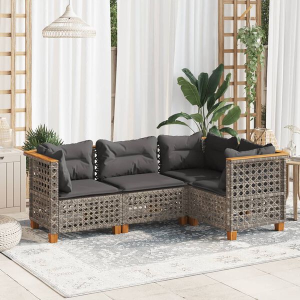 vidaXL Garden Sofa Set Grey