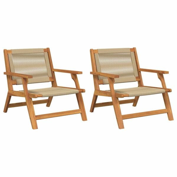 vidaXL Garden Furniture 2 pcs Beige 67 x 76 x 73 cm Solid Acacia Wood