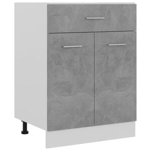 vidaXL Drawer Bottom Cabinet Concrete Grey Engineered Wood Medium