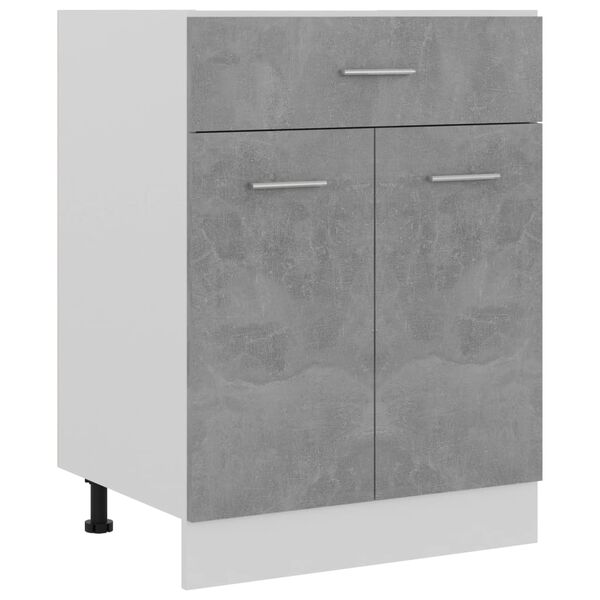 vidaXL Drawer Bottom Cabinet Concrete Grey Engineered Wood Medium