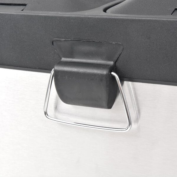 vidaXL Recycling Pedal Bin Garbage Trash Bin Stainless Steel 9.5 gal