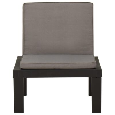 vidaXL Patio Lounge Chair with Cushion Plastic Gray