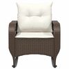 vidaXL Patio Rocking Chair with Cushions Brown Poly Rattan