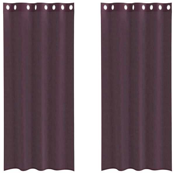 vidaXL Voile Curtains with Grommets 2 pcs Purple 55.1x96.5"