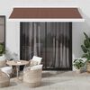 vidaXL Retractable Awning Brown Powder-coated aluminum Large