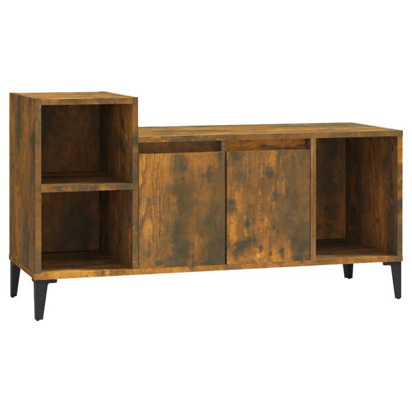 vidaXL TV Cabinet Smoked Oak Engineered Wood, Iron Standard TV Cabinet