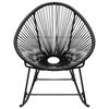 vidaXL Rocking Chair Black PE rattan, Powder-coated steel Medium Durable