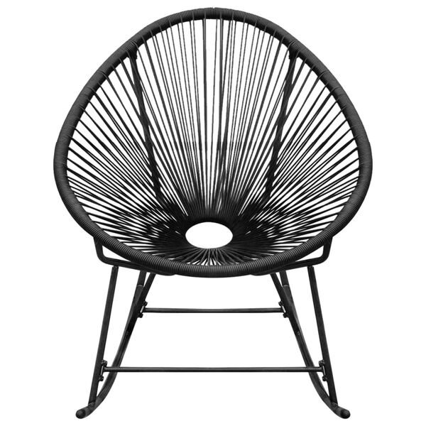 vidaXL Rocking Chair Black PE rattan, Powder-coated steel Medium Durable
