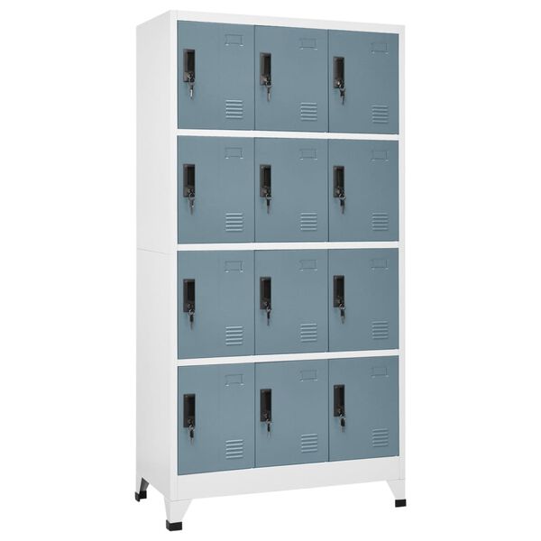 vidaXL Locker Cabinet Light gray and dark gray Steel Large