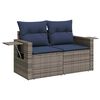 vidaXL 8 Piece Patio Sofa Set with Cushions Gray Poly Rattan