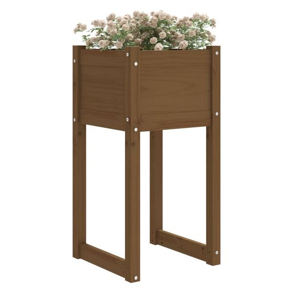 vidaXL Planter Set of 2 Honey Brown Solid Pine Wood Medium