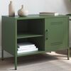 vidaXL TV Cabinet Olive Green Steel Medium TV Cabinet Rectangular