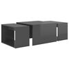 vidaXL Nesting Coffee Table Set High gloss grey Engineered wood