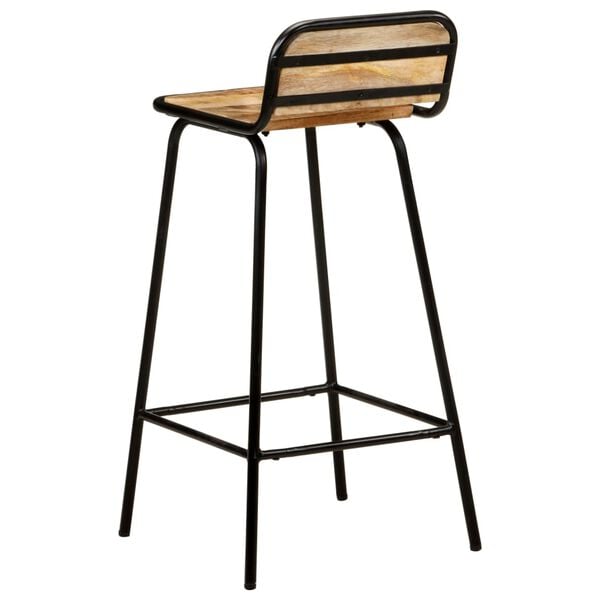 vidaXL Bar Stool Set of 2 Natural wood, Black