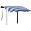 vidaXL Retractable Awning Blue and White