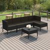 vidaXL Garden Lounge Set Black PE Rattan, Powder-Coated Steel, Polyester