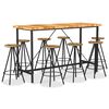 vidaXL Bar Set Natural wood finish and black