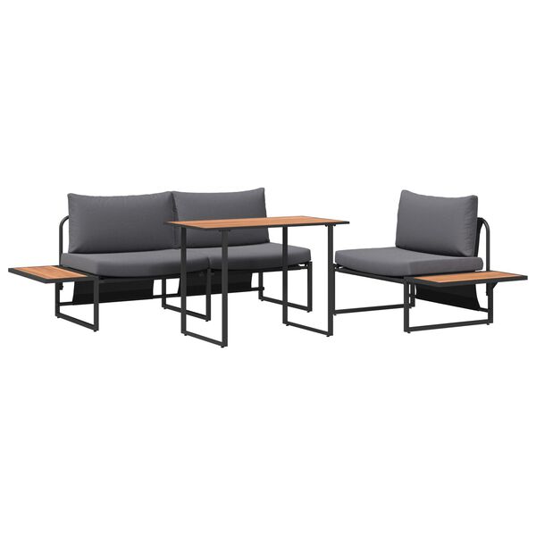 vidaXL Garden Dining Set 3 pcs Anthracite Steel