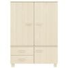 vidaXL Wardrobe Honey Brown Solid Pinewood Medium Wardrobe Rectangular