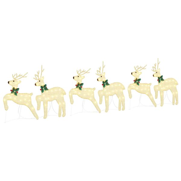 vidaXL LED Reindeers 6 pcs Gold fabric