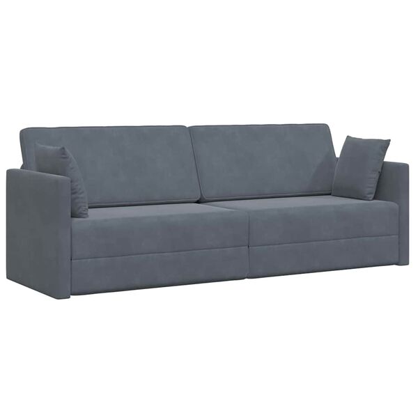 vidaXL Floor Sofa Bed Dark Grey 83.86 x 27.56 x 30.31 in Velvet